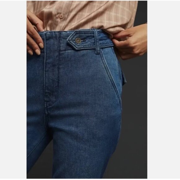 Pilcro Anthropologie Bootcut Jeans‎ Mid Rise Cotton Hemp Boho Hippie Retro Denim - Picture 3 of 16